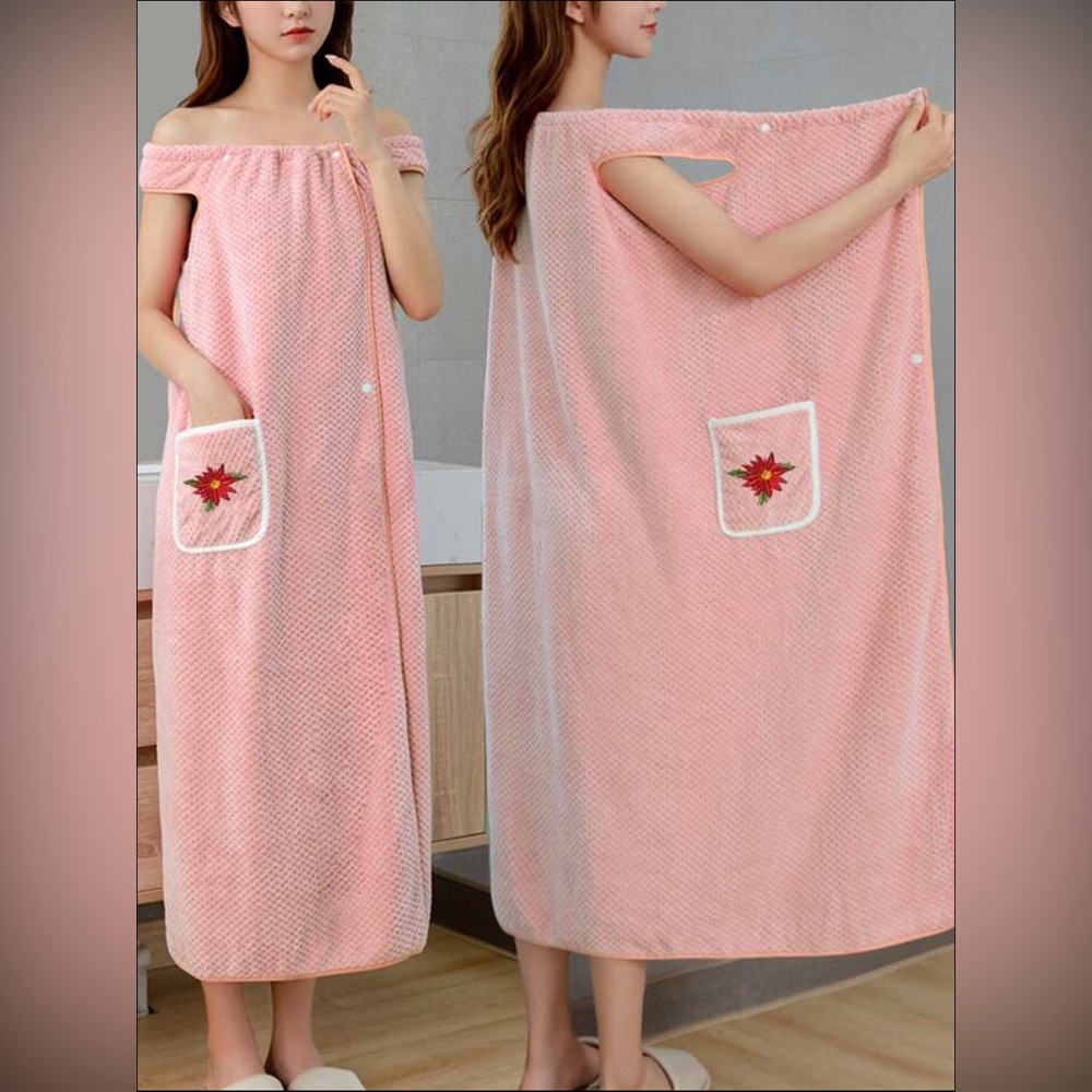 Shein embroidery flower bath wrap towel 🌸